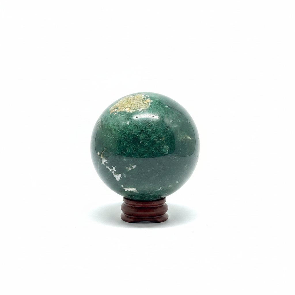 Moss Agate Sphere 297g with Stand_Embrace Bohemia 3