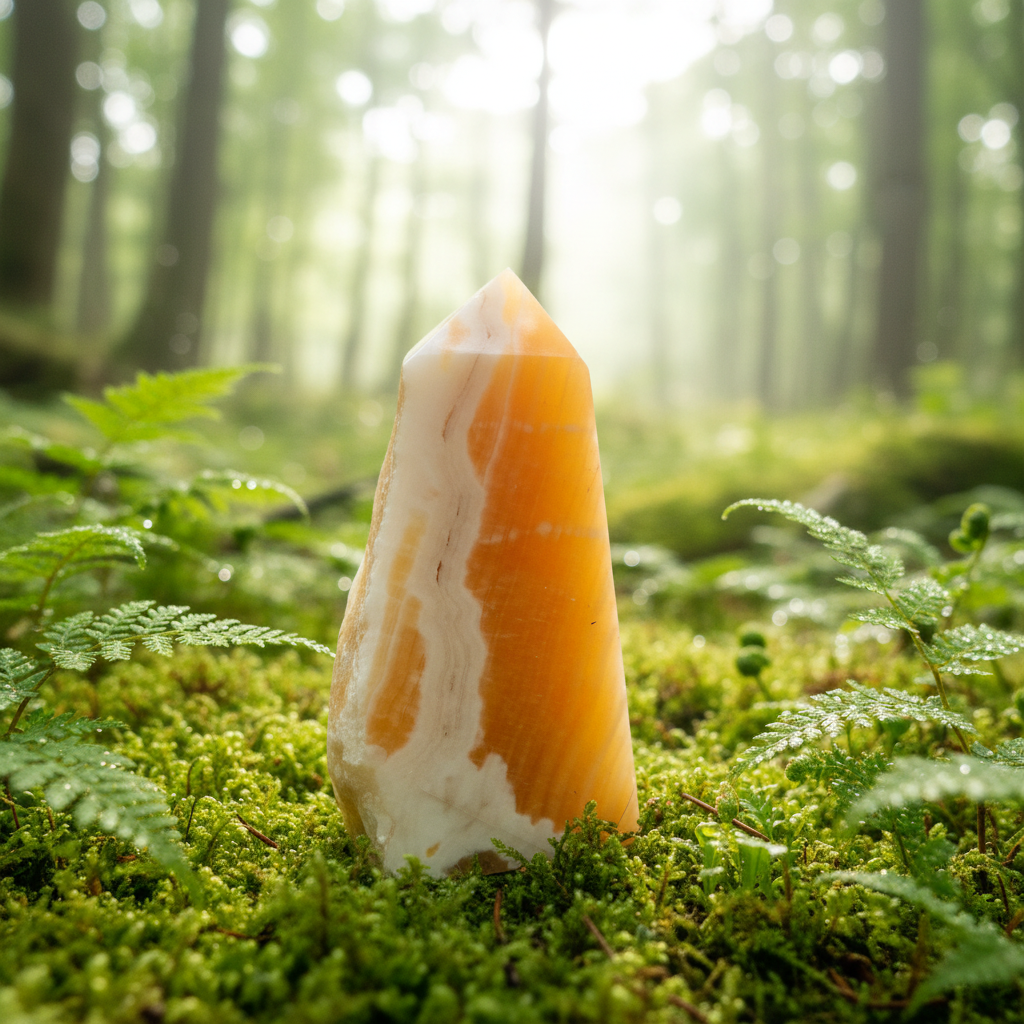 Orange Calcite Tower 371 g-Embrace Bohemia 