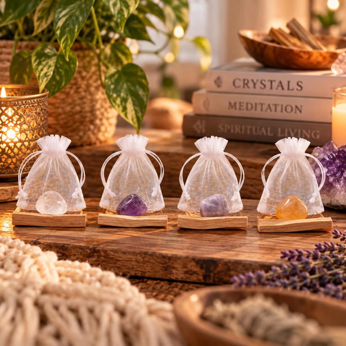 Palo Santo & Crystal Tumble Set