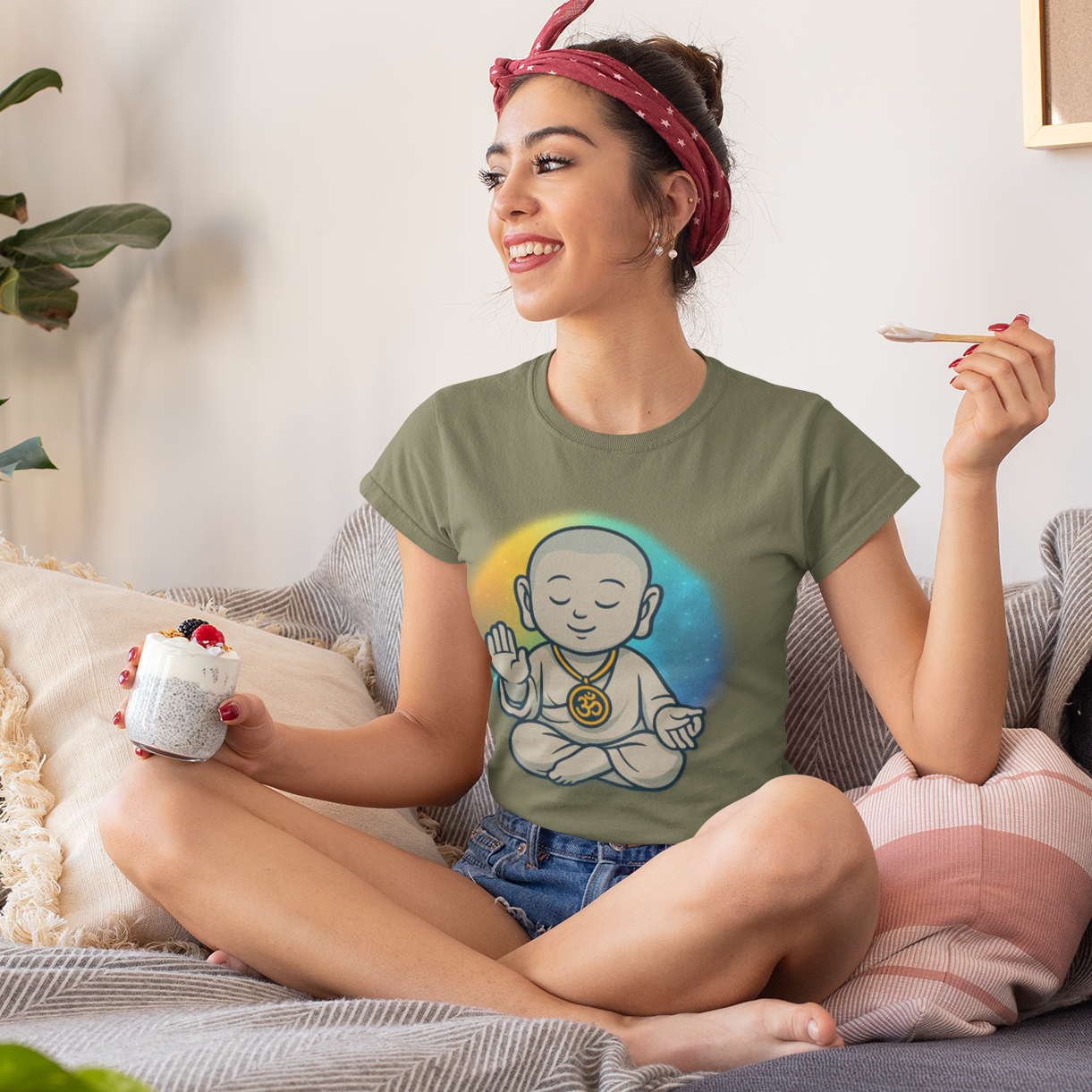 🕉️ Peaceful Monk Unisex Tee – Aura of Calm Edition