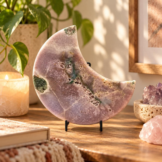 Pink Amethyst Moon 1.89kg with Stand