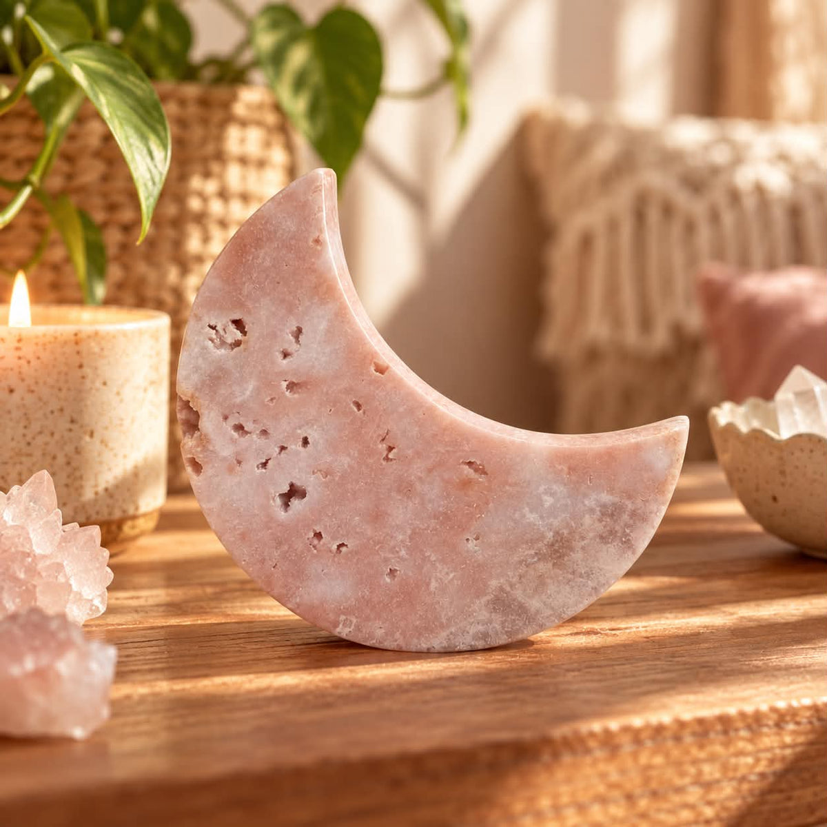Pink Amethyst Moon 2.25kg - Crescent Carving