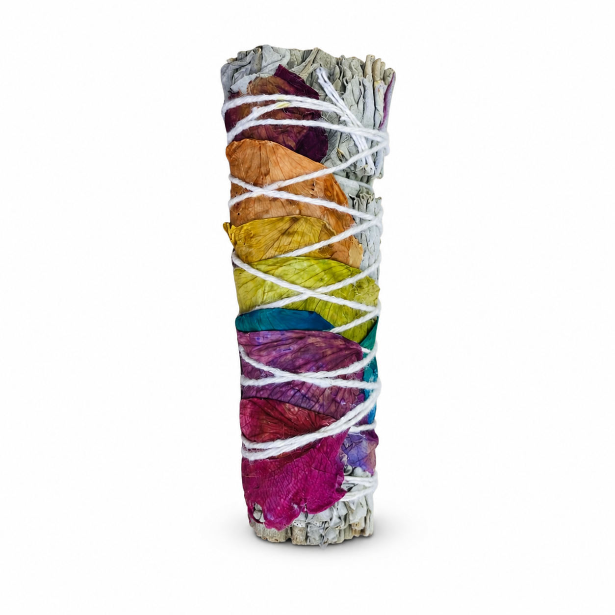 Seven_Chakra_White_Sage_Rose_Petal_Smudge_Stick-Embrace_Bohemia 1
