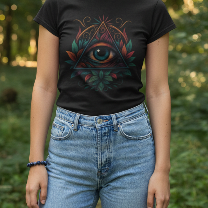 All-Seeing Eye Tee - Single Sodalite Bracelet - Forest