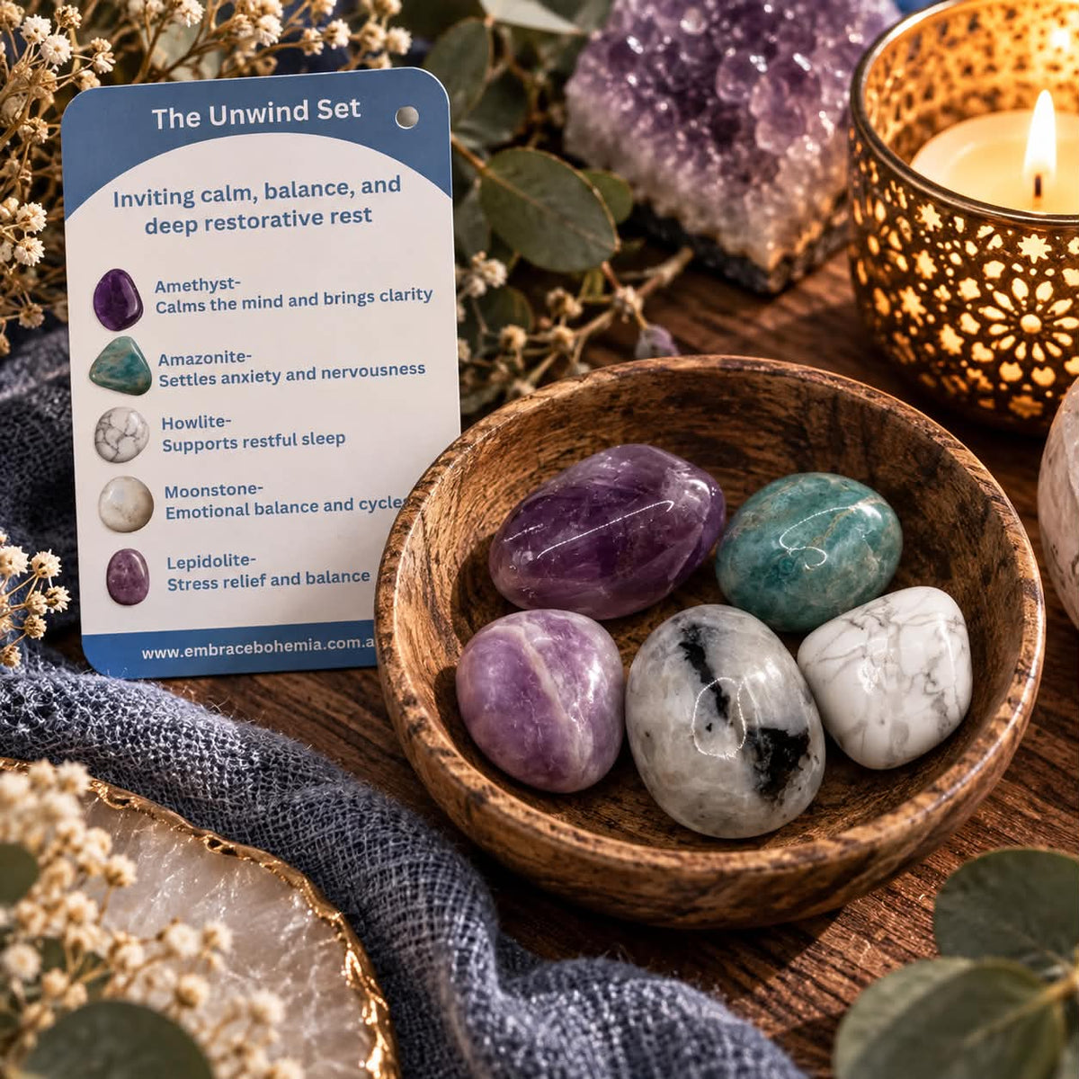 The Unwind Set Crystal Intention Set