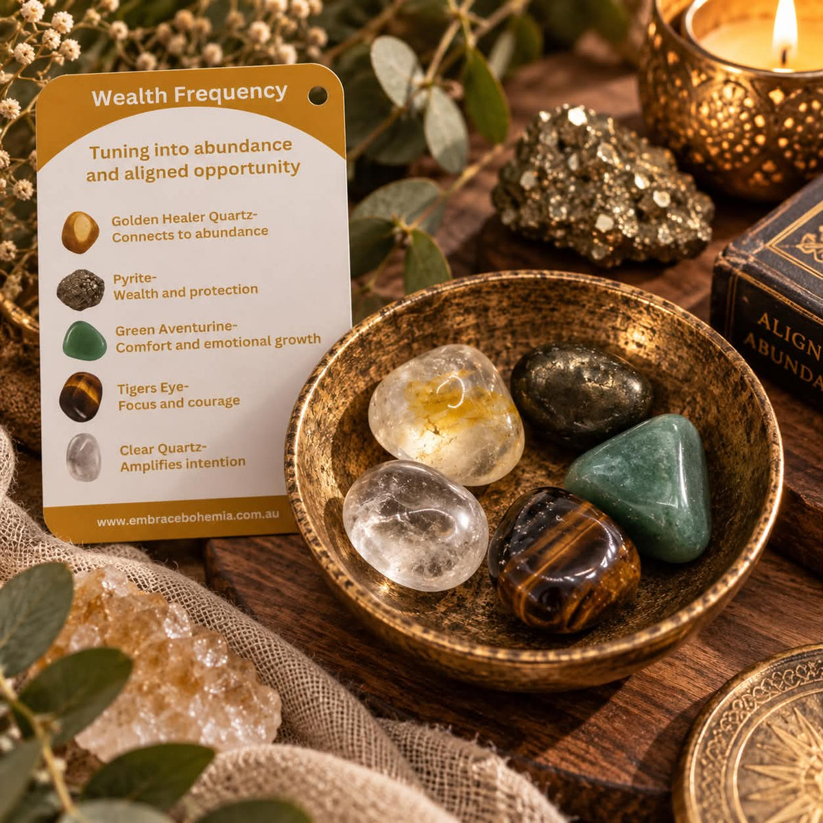 Wealth Frequency Crystal Intention Set