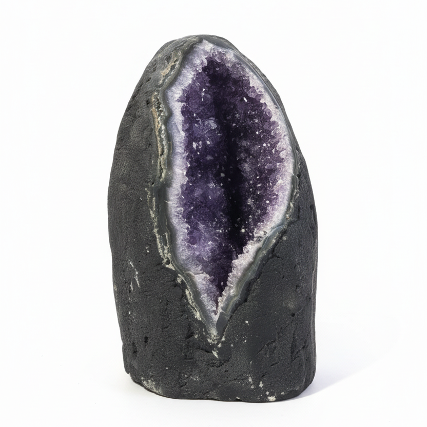 Cleaned amethyst geode stock photo