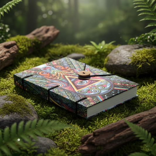 Hamsa Hand Paper Journal in Natural Outdoor Setting