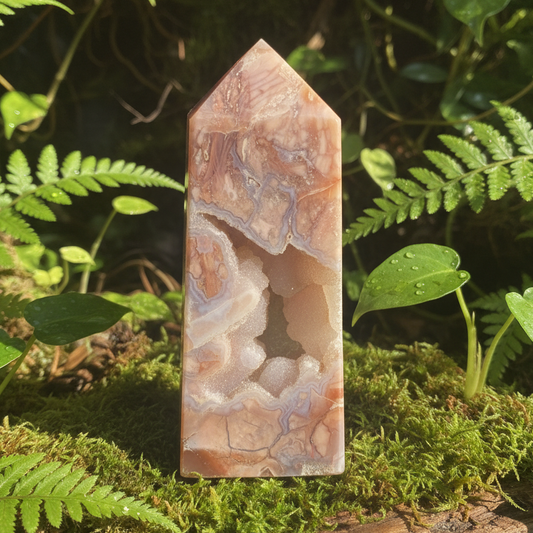 Flower Agate Tower 284g - 13cm