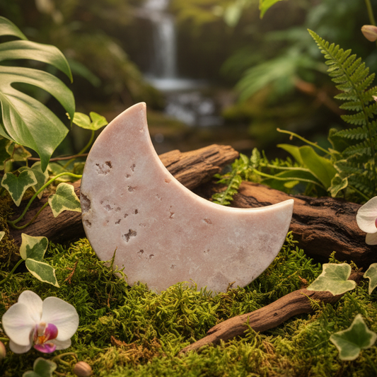 Pink Amethyst Moon 2.25kg - Crescent Carving - Xmas Special