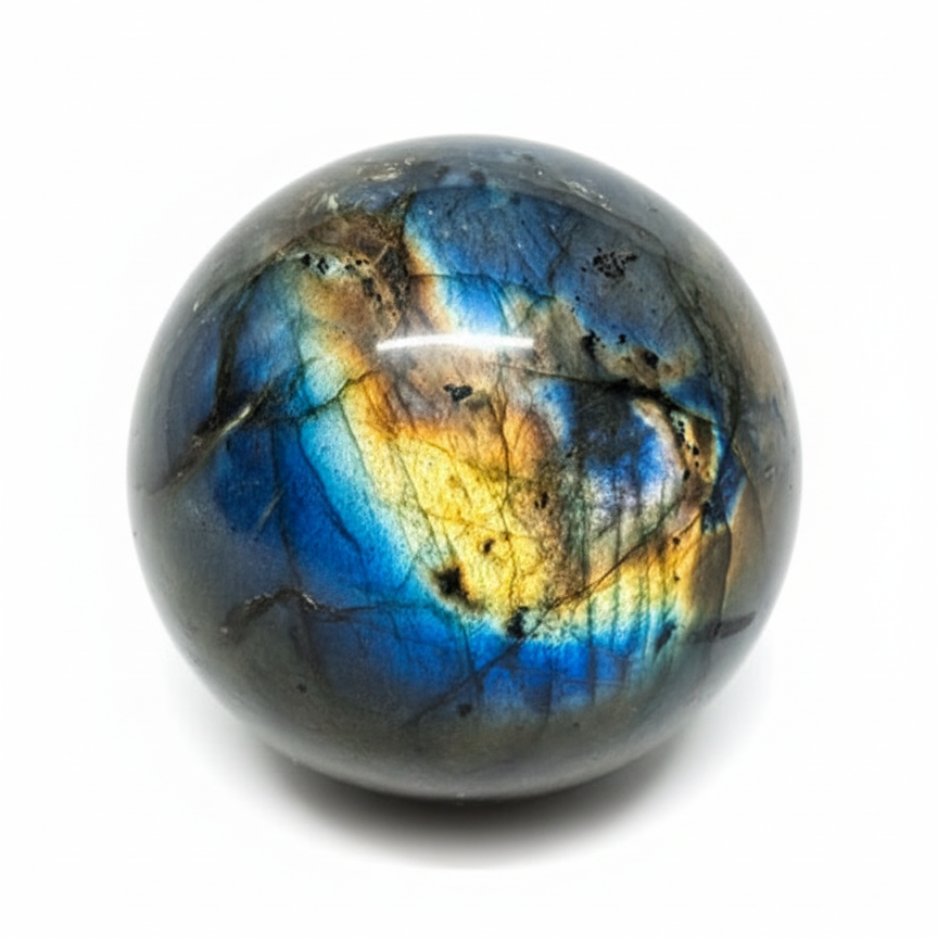 Labradorite Sphere 306g with Stand