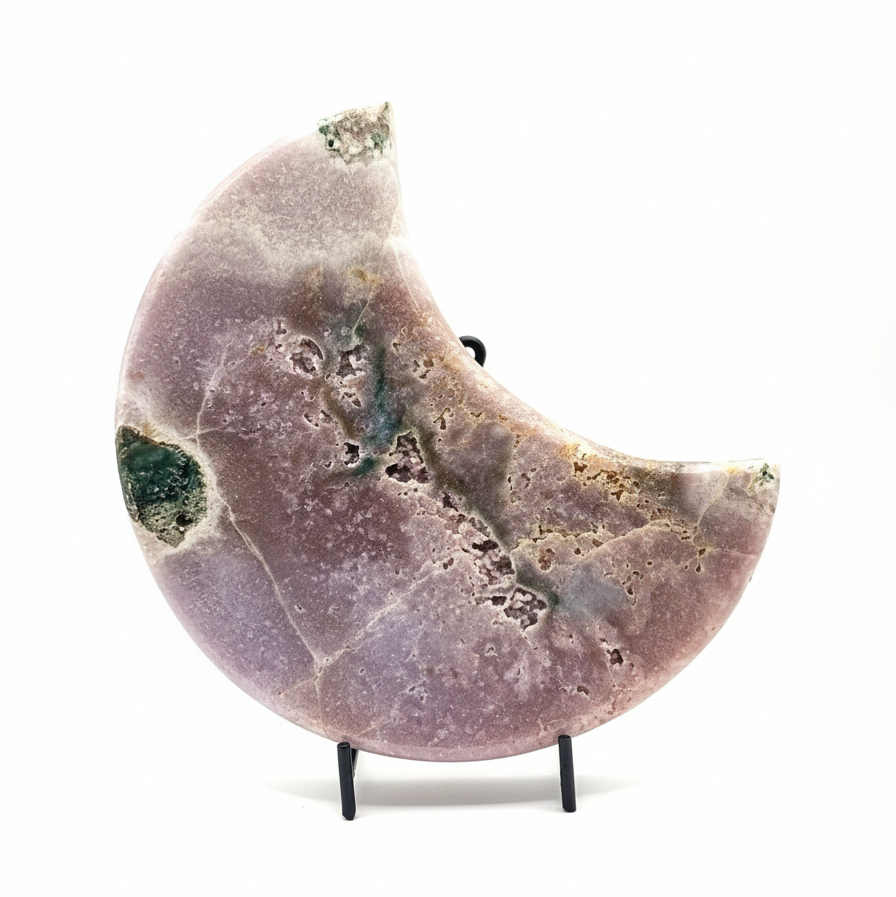 Pink Amethyst Moon 1.89kg White Background