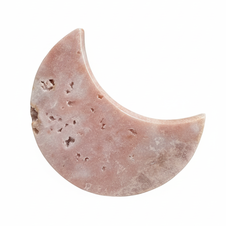 Pink Crystal Moon White Background
