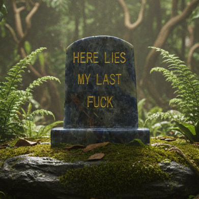 Sodalite headstone in natural setting