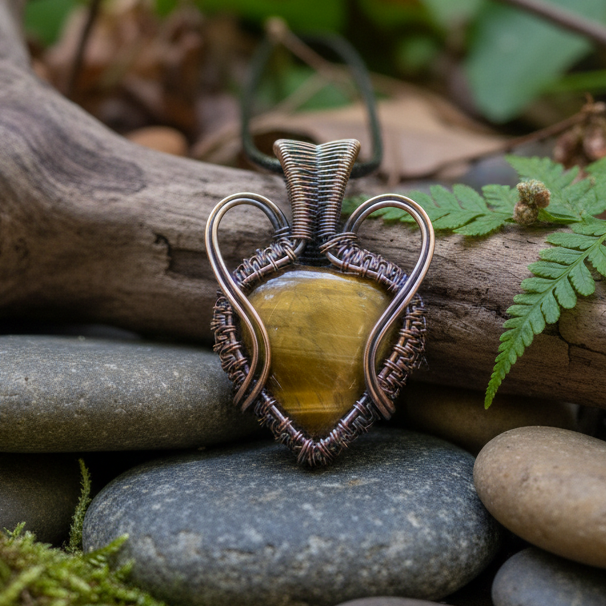 Tiger's Eye Pendant - Natural Setting