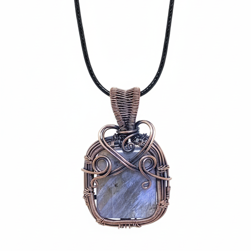 Wire-Wrapped Crystal Pendant - Clean Product Photo