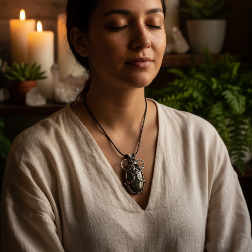 Wire-Wrapped Pendant Lifestyle Photo