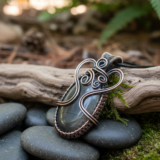 Wire-Wrapped Pendant - Natural Setting